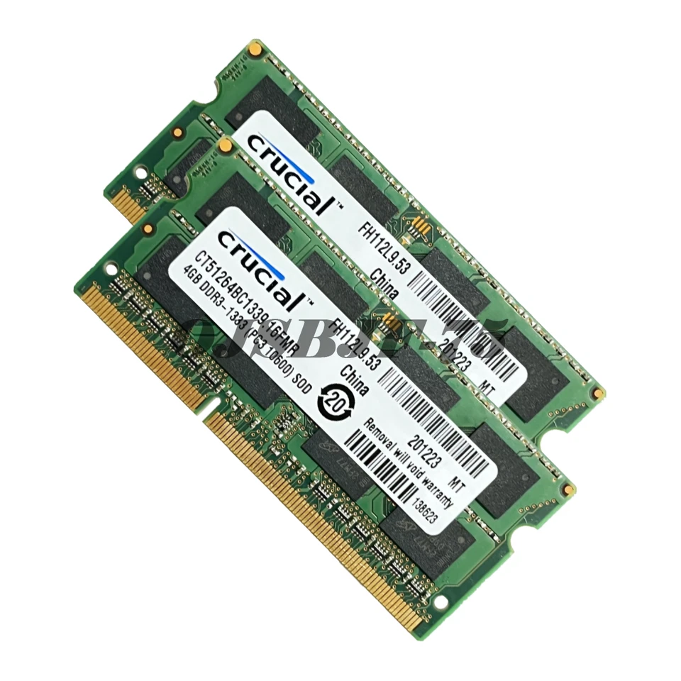 Crucial DDR3 4GB 8GB 1333Mhz PC3-10600 1.5V SO-DIMM  Memory Ram  CT51264BC1339 - Image 3 of 4