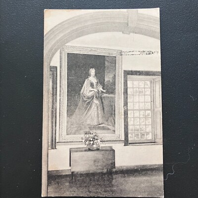Antq Stratford Hall, Westmoreland Co. Virginia Queen Caroline portrait Postcard