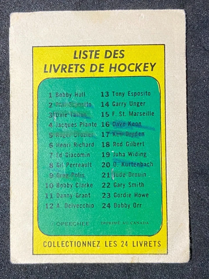 Jude Drouin FRENCH 1971-72 O-Pee-Chee/Topps Booklets #21 OPC Marked Low Grade - Image 4 of 4