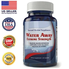 Water Away Diuretic Supplement Bloating Relief Weight Loss Support 60 Capsules