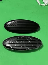 2-9" Black American Flag Front Grille Rear Tailgate Oval Emblem for F-150 F-250