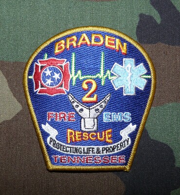 Original Braden TN Fire Department Station Two Embroidered Sleeve Patch