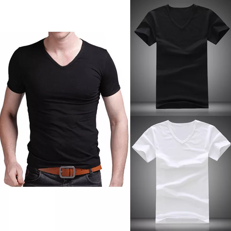 v shape black t shirt