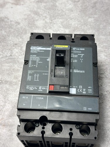 SQUARE D HGL36060 POWERPACT CIRCUIT BREAKER 60 AMP 600 VOLT 3-POLE NEW IN BOX - Picture 7 of 9
