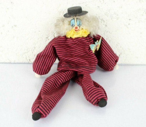 Mini Pet Antique - Peluche Ours Clown Vintage - 9 Cm - Échelle 1:12 - Velours Coton