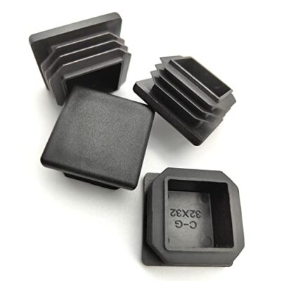 8 Pack 1 1/4 Inch Square Black Plastic Plug,Tubing End 1 1/4 inch-8pcs