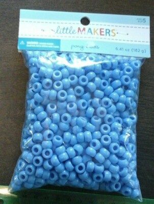 Little Makers 9mm Med Blue Pony Beads