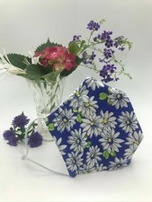 Blue Daisy Flower Adult Cloth Face Cover Covering Mask Filter Pocket Nose Wire