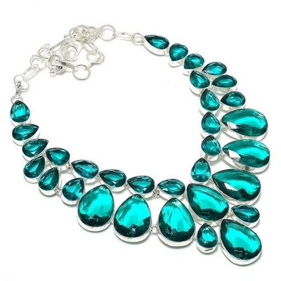 I N D I C O L I T H Edelstein 925 Sterlingsilber Schmuck Halskette COLLIER