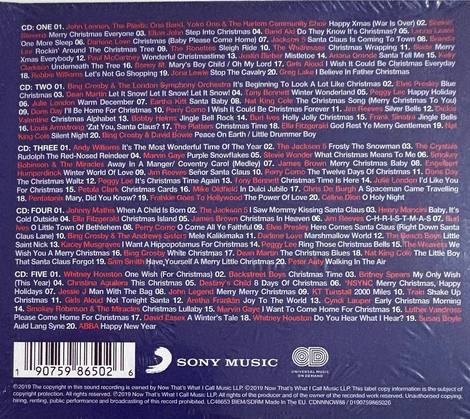 NOW 100 HITS CHRISTMAS - Various 5 x CD 2019 Sony BRAND NEW! - Image 2 of 2