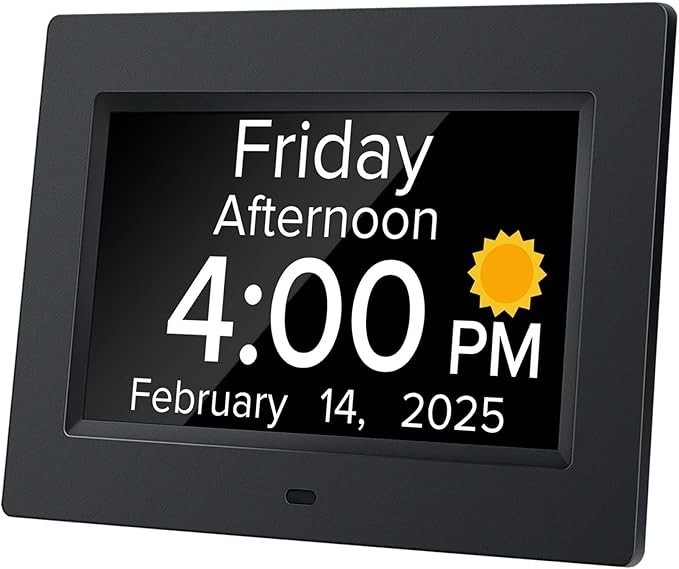 Digital Alarm Clock with Date and Day of Week for Dementia Seniors Multiple A...