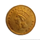 1857 Large Indian Head 1 Dollar Gold Goin United Stater