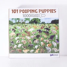 New 101 Pooping Puppies 1000 Piece Jigsaw Puzzle FunWares UT Brands Sealed Box