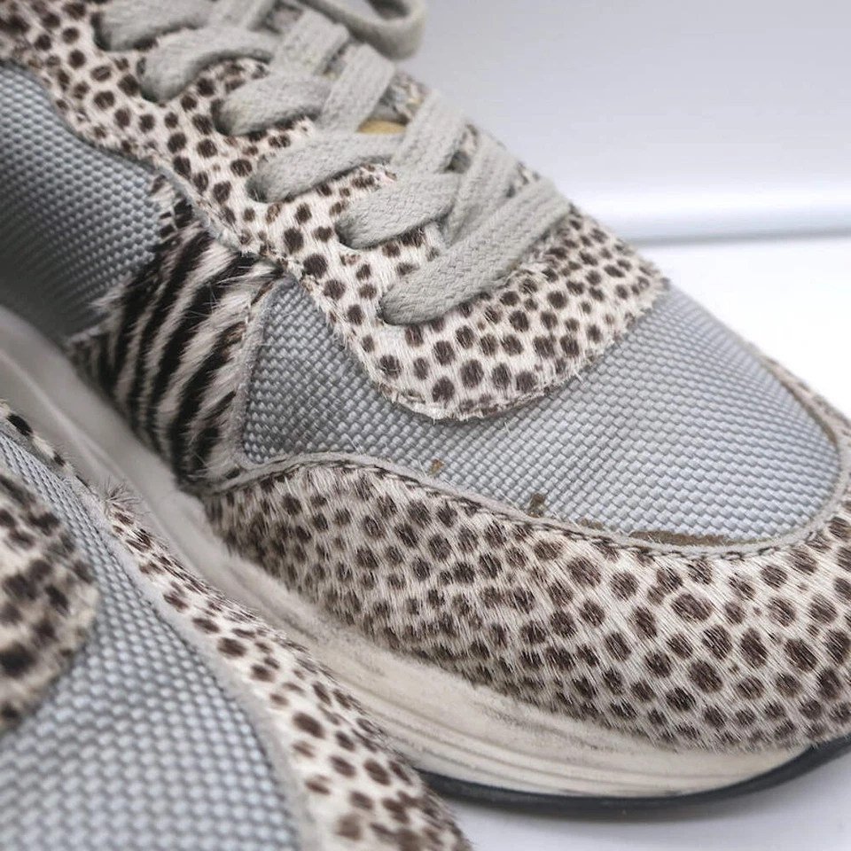 Golden Goose Running Sole Sneakers Zebra & Leopard Print Calf Hair Size 38 - Image 2 of 4
