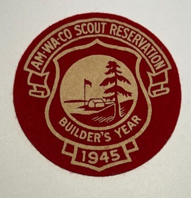 Camp Am-Wa-Co Builders Year 1945 Illinois  Felt  Boy Scout FD2