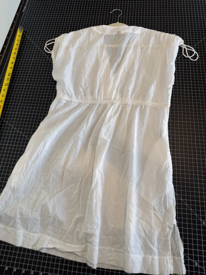 Ralph Lauren Swimsuit Coverup White Tunic Pockets Ties Size L - Image 2 of 4