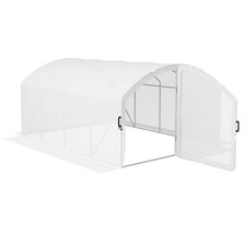 Image of Premium Outsunny Polytunnel Greenhouse: 4x3x2m, UV-Resistant PE Cover, Door