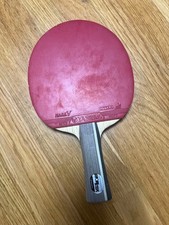 Yasaka Table Tennis Racket Red Black FL Grip with Colorful Bumper Used