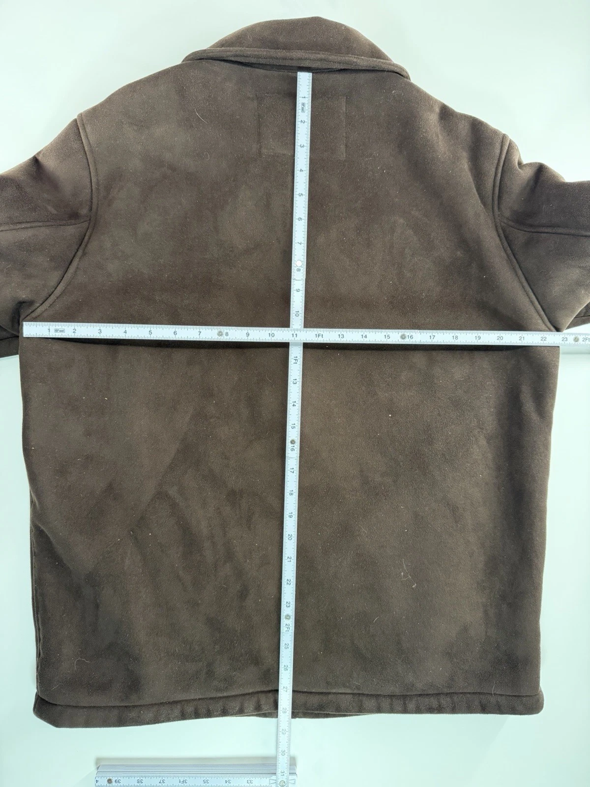 Perry Ellis Portfolio Men’s Brown Faux Suede Faux Fur Lined Zip Jacket L - product detail image 6