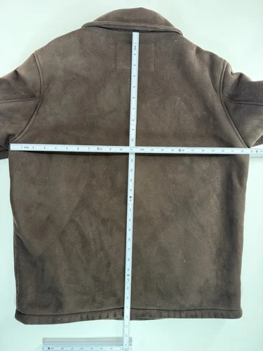 Perry Ellis Portfolio Men’s Brown Faux Suede Faux Fur Lined Zip Jacket L image 6