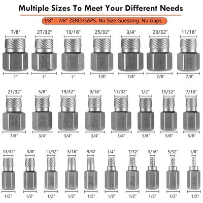 25Pcs Screw Extractor Set - High-Hardness Cr-Mo Steel