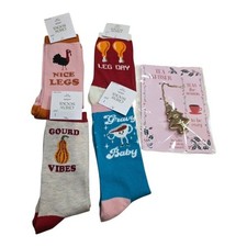 Crew Socks Adults Thanksgiving Christmas Holiday Theme Pack 4 Pairs Size 6 12