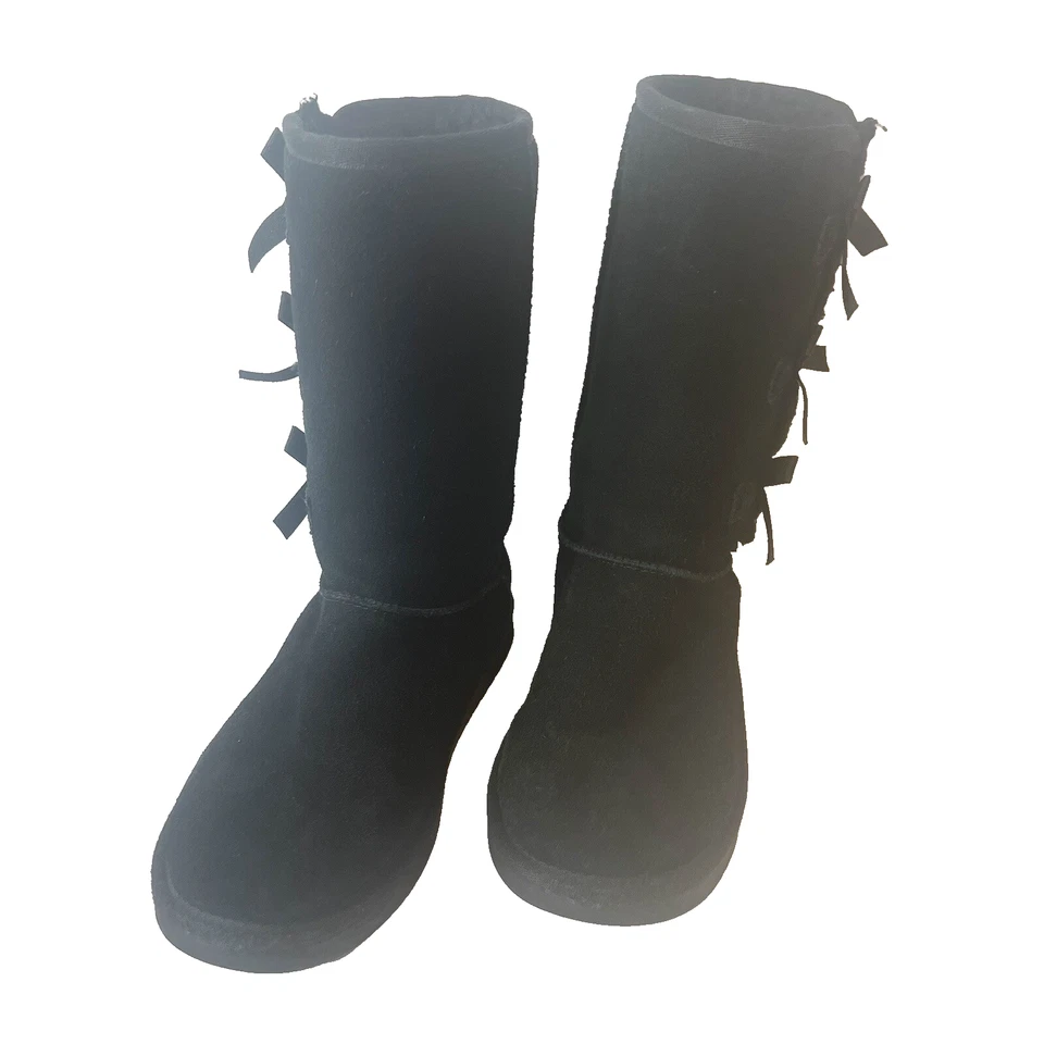 Bota de gamuza suave negra Koolaburra by UGG para mujer talla 6,5 botines medios zapato Foto 3 de 4