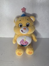 Care Bears Birthday Bear Plush Toy 9 Glitter Belly Yellow Stuffed Animal