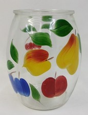 Vintage Bartlett Collins Gay Fad Painted Fruit Large Kitchen Jar