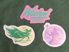 Rare Pack Of 3 Wicked Dunkin Stickers