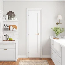 SmartStandard 18in x 80in Slab Door, Solid Core French Doors Interior, White