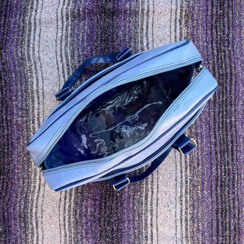 Vintage Roxy Travel Bag Luggage Blue Hawaiian PVC Surf - Picture 7 of 15