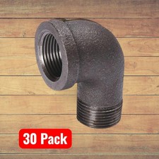 30 -3/4" Black 90 Degree Malleable Iron Pipe Fitting Street Elbow 30 Pack