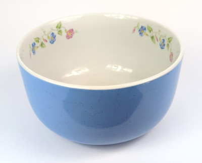 Blue Morning Glory Pattern Bowl Hall Superior Quality Kitchenware, Vintage