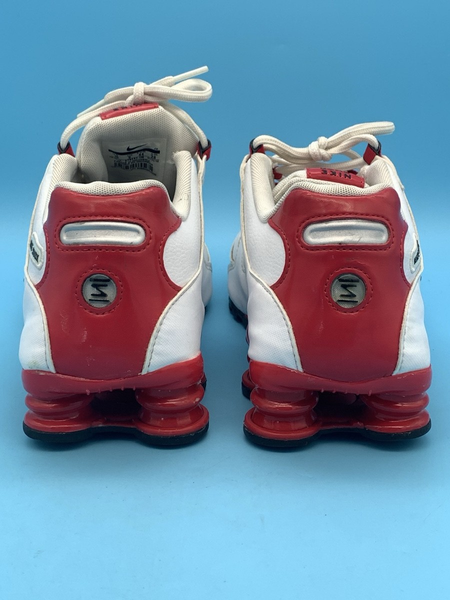 Nike Shox NZ Leather White University Red Mens Running Shoes  display picture 2
