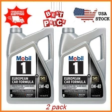 2 PACK Mobil 1 FS European Car Formula Full Synthetic Motor Oil 0W-40, 5 Quart