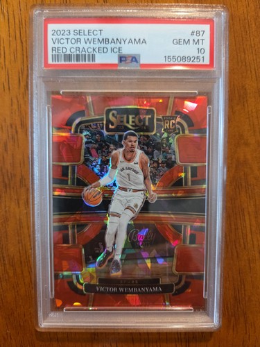 2023-24 Panini Select - Concourse Victor Wembanyama #87 Red Cracked Ice PSA 10