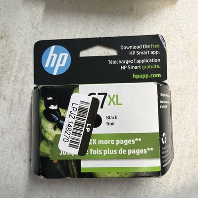 HP 67 XL OEM Genuine Black Ink Cartridge New Open Box Expires 2027