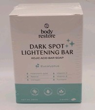 Body Restore Dark Spot Lightening Bar Soap 2 bar pack Kojic Acid Eucalyptus