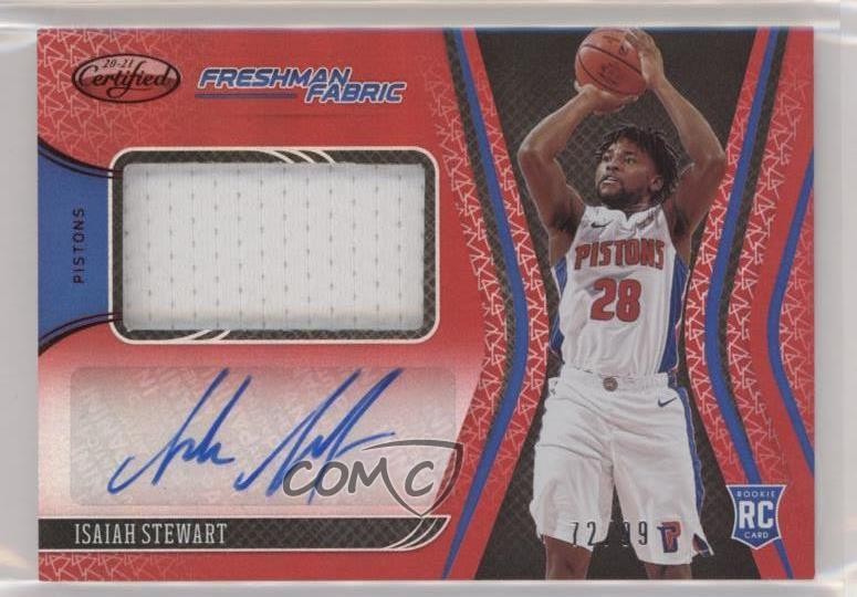 2020-21 Certified Red 72/99 Isaiah Stewart #STE Rookie Auto RC 09r5