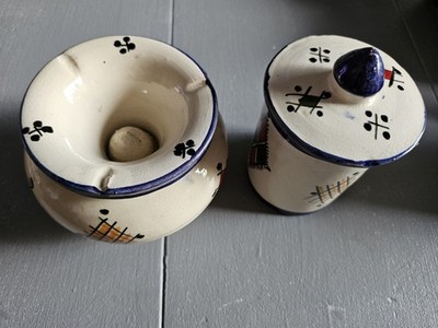 2er Set verschiedene Marokkanische Amazigh Mini Aschenbecher & Deckeltopf handbemalt - 9 cm