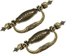 6 Pack Vintage Bronze Drawer Pulls, 3 Inch Hole Center, Antique Cabinet Handles
