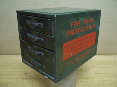 Vintage Small Green Industrial Tool Parts Storage Bin 4 Drawer Organizer Cabinet