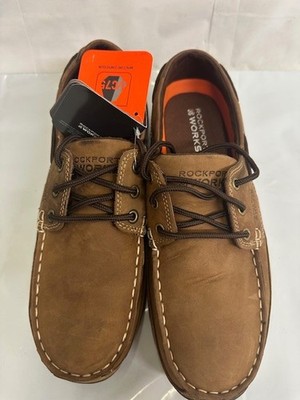 Men's ROCKPORT  WORKS Sailing Club Three Eye Tie Work Boat Shoe steel toe S-11.5