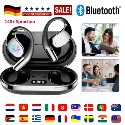 AI Übersetzer Kopfhörer Bluetooth Sprachübersetzer 144 Sprachen Echtzeit DE - Bild 1 von 4
