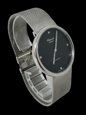 Vintage Chopard Automatic 18k White Gold & Diamond Men s Dress Watch