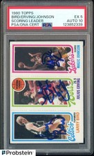 1980 Topps Larry Bird Magic Johnson RC Julius Erving HOF PSA 5 PSA/DNA 10 AUTO
