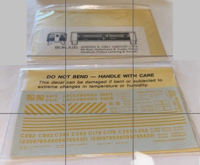 HERALD KING HO DECAL-ERIE LACKAWANNA/EL CABOOSE-MAROON & GRAY w/YELL LETT #C-131