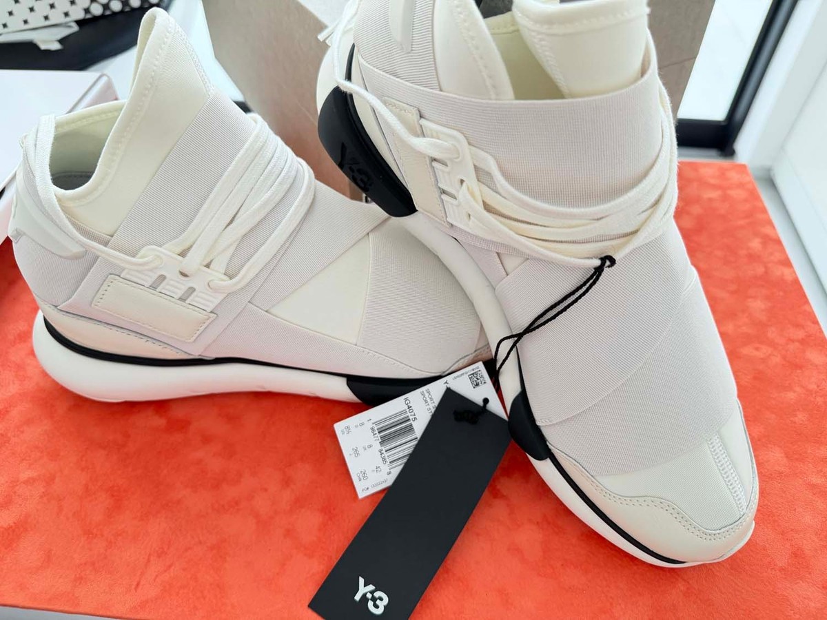 Size 8.5 - adidas Y-3 Qasa High Off White Black for sale online | eBay