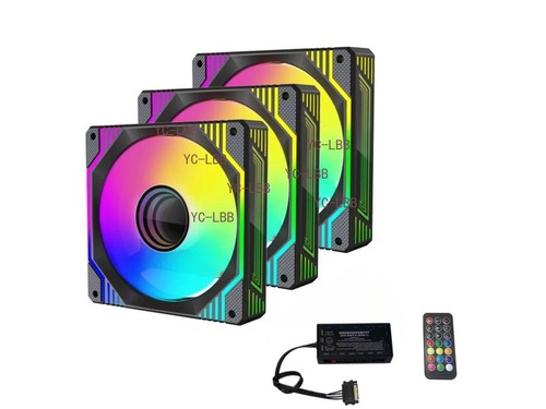 3 Pack 120mm ARGB & PWM Game Case Fan 12V Computer PC Case Fan PWM Control - 第 1/12 張圖片